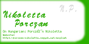 nikoletta porczan business card